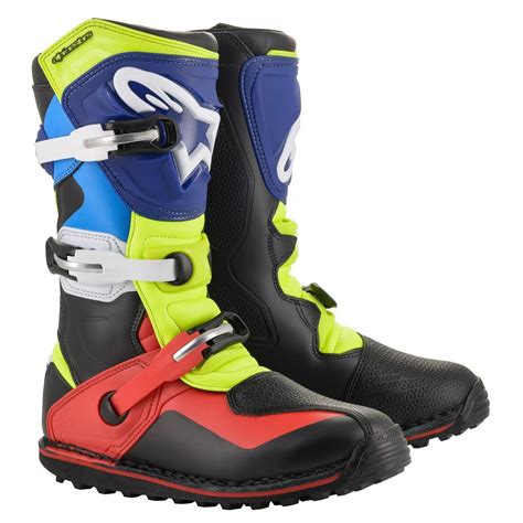 Alpinestars Bottes MX Tech T Black Red Blue Yellow Fluo Maciag Offroad