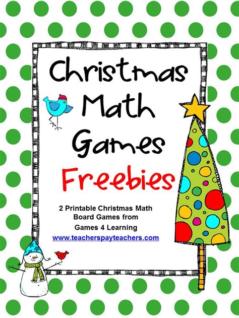 Freebie Printable Christmas Math Board Games In Christmas Math