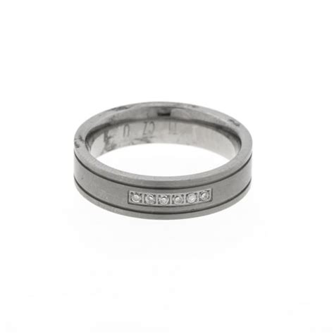 Eternity Mens Titanium Cubic Zirconia Band Ring Size S Jewellery From