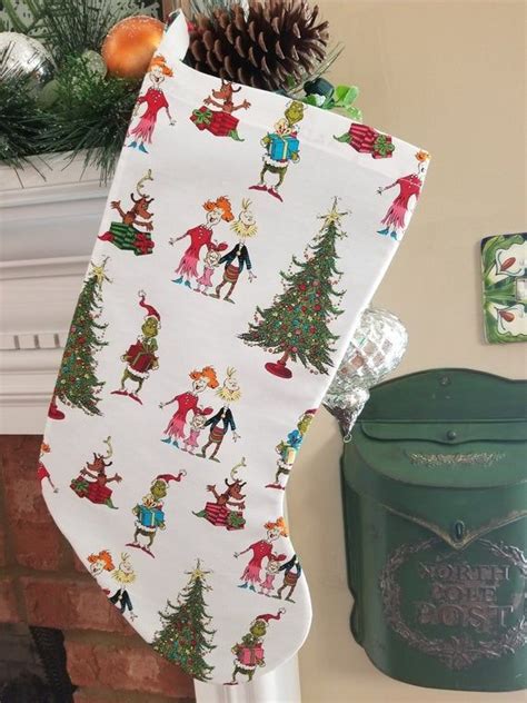 Large Colorful the Grinch Christmas Stocking. Approx. 8w | Etsy ...