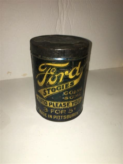 Antique Cigar Tin Ford Stogies Pittsburgh 3849779976