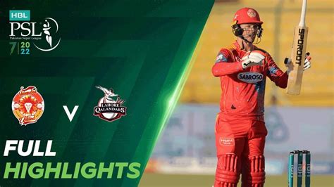 Full Highlights Islamabad United Vs Lahore Qalandars Match 12 HBL