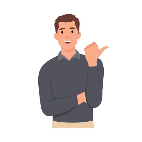 Vector concept illustration Handsome Businessman showing and pointing ...