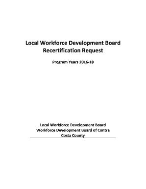 Fillable Online Wdb Local Board Recertification Request Fax Email Print