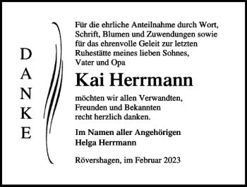 Traueranzeigen Von Kai Herrmann Trauer Nordkurier