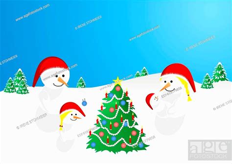 Schneemann Familie Stock Photo Picture And Low Budget Royalty Free