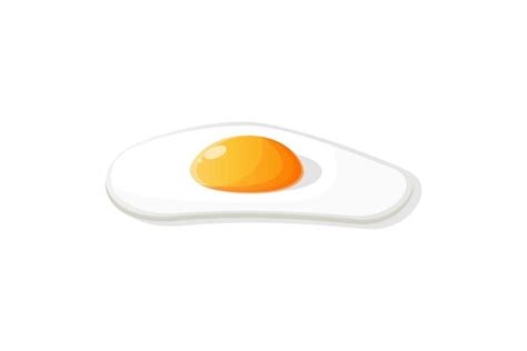 Fried Egg Icon Cartoon Style