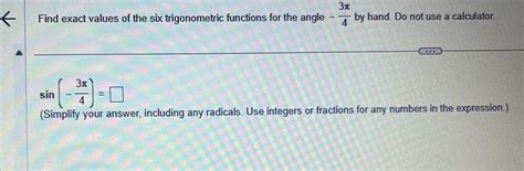 Answered 3 Find Exact Values Of The Six Trigonometric Functions For Kunduz