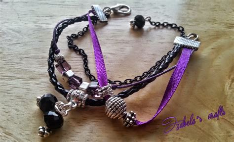 Black And Purple Bracelets Izabela Craftwork