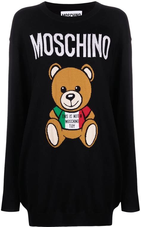 Moschino Teddy Bear Logo Intarsia Knit Dress Shopstyle