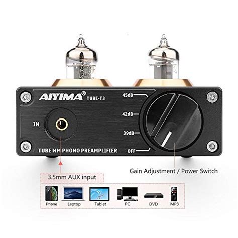 AIYIMA Tube T3 HiFi Tube MM Phono Preamp For Turntable MM Phonograph