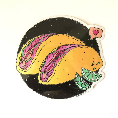 Set Of 2 Vulva Tacos Vinyl Stickers Etsy