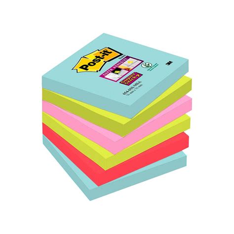 Bloc De Notas Adhesivas Quita Y Pon Post It Super Sticky 76x76 Mm Con