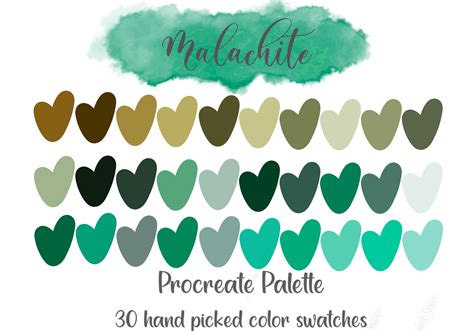 Malachite Procreate Color Palette Etsy