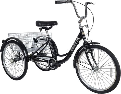 Classic Adult Tricycle with Basket 24 Inch (Black) Buy, Best Price in UAE, Dubai, Abu Dhabi, Sharjah