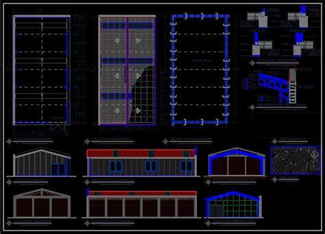 Shed Steel Structures 200m2 Dwg Detail For Autocad • Designs Cad