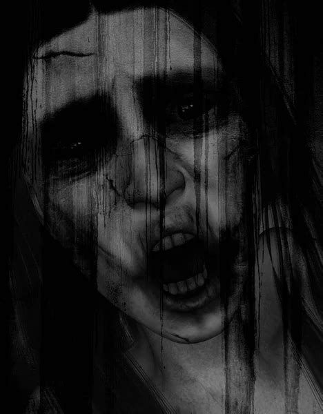 3d Illustration Of Close Up Scary Ghost Woman In The Woodshorror