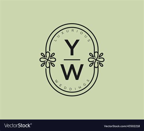 Yw Initials Letter Wedding Monogram Logos Vector Image