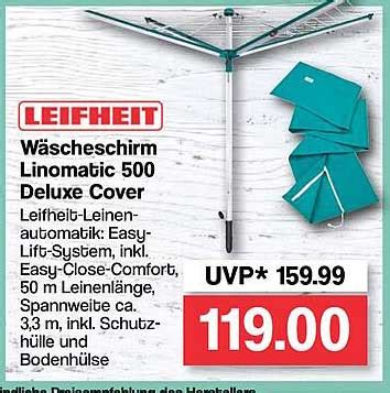 Leifheit Wäscheschirm Linomatic 500 Deluxe Cover Angebot bei Famila