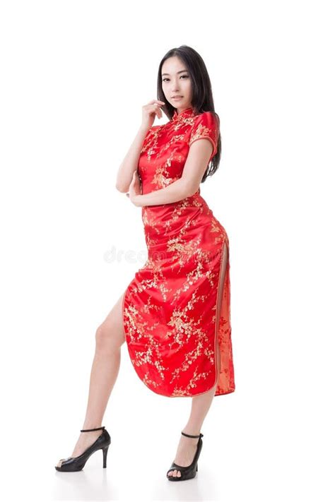 Cheongsam Traditionnel De Robe Chinoise De Femme Image Stock Image Du