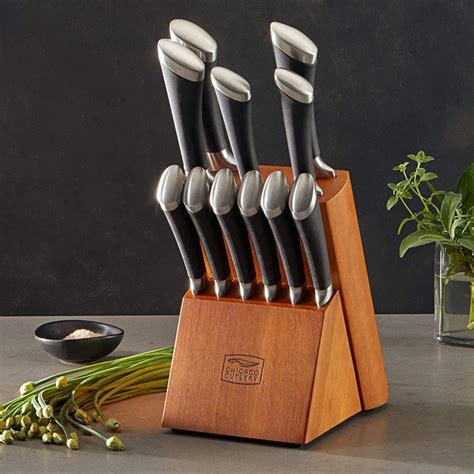 Chicago Cutlery Fusion Piece Forged Premium Knife Block Set With