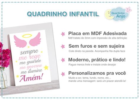 Quadro Decora O Bebe Menina Ora O Do Santo Anjo Bal O Elo