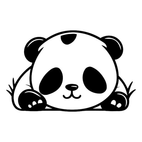 O bonito urso panda de desenho animado Ilustração vetorial isolada em