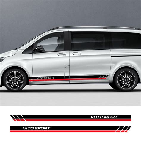 2Pcs Lot Car Body Decor Stickers Vinyl Decals Van Stripes For Mercedes