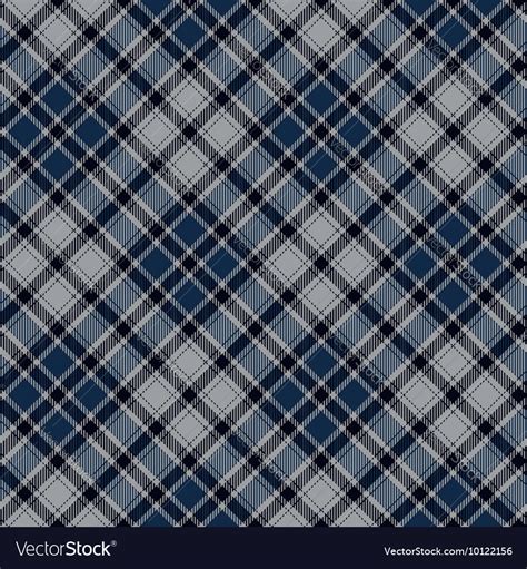 Blue diagonal plaid seamless fabric texture Vector Image