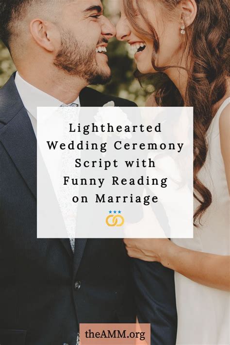 A Man And Woman Laughing Together With The Text Lighthearted Wedding