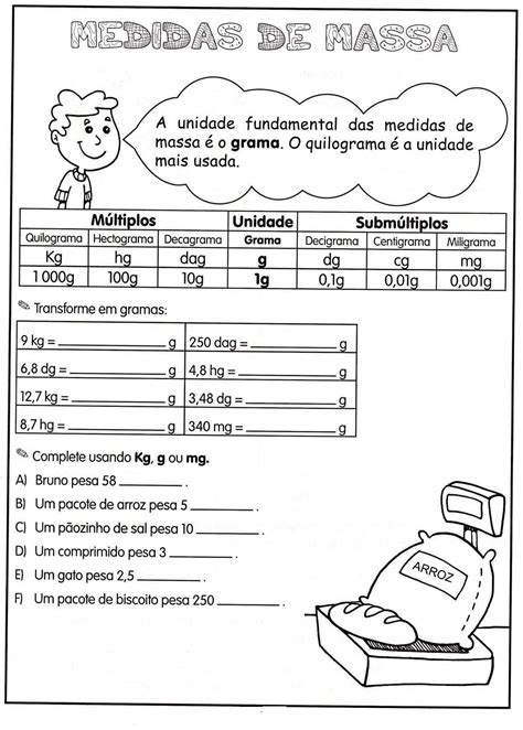 Atividades Sobre Medidas De Massa Para O Ensino Fundamental