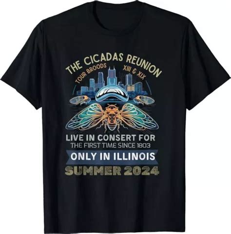 Cicada Concert Tour 2024 Illinois Cicada Broods T Shirt