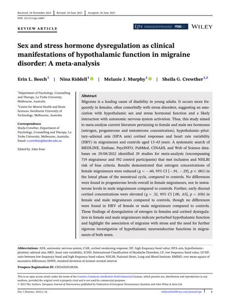 Pdf Sex And Stress Hormone Dysregulation As Clinical Manifestations Of Hypothalamic Function