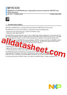 Mfrc Datasheet Pdf Nxp Semiconductors