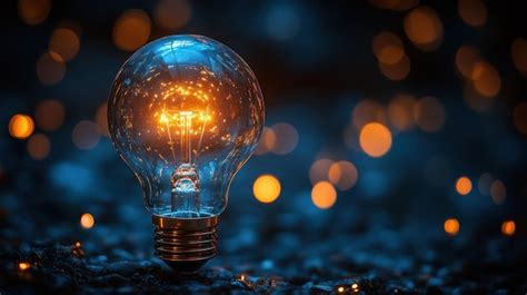 Glowing Lightbulb With A Warm Light Premium Ai Generated Image