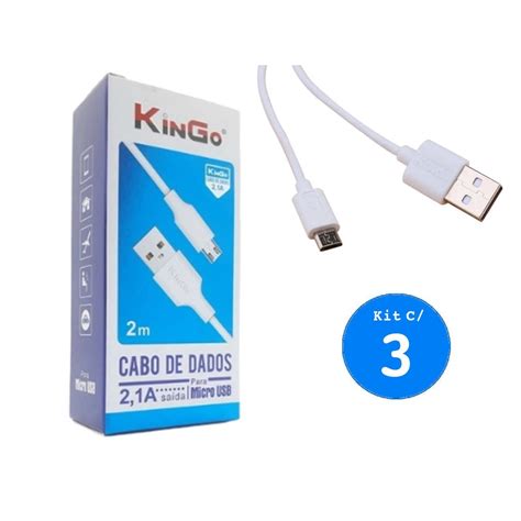 Cabo Dados Kingo A Micro Usb V Metros Kit Unidades