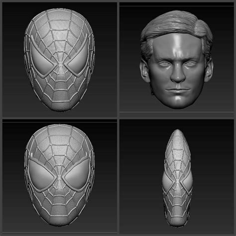 STL File SPIDER MAN TOBEY MAGUIRE MASK HEAD ANDREW GARFIELD STYLE LENS