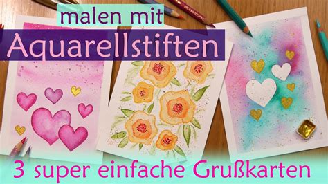 Malen Mit Aquarellstiften F R Anf Nger Gru Karten Schritt F R