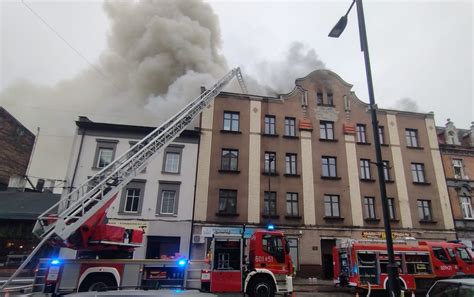 Pożar poddasza budynku wielorodzinnego przy ul Powstańców Komenda