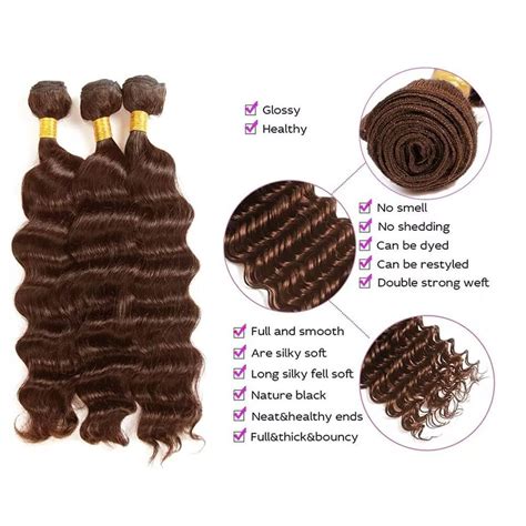 Labamiya Deep Wave Dark Brown Human Hair Bundles Unprocessed