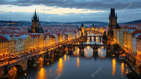 Premium AI Image | The old town bridge and the prague castle