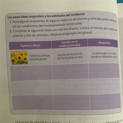 Los Seres Vivos Responden A Los Estímulos Del Ambiente 1 Investiga Las