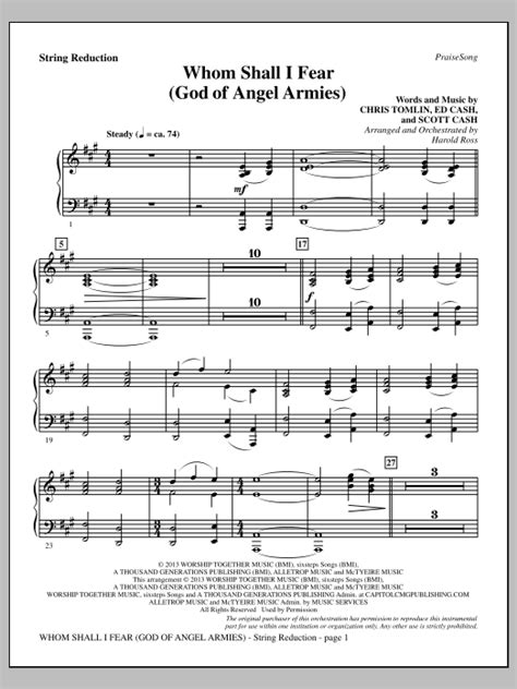 Whom Shall I Fear God Of Angel Armies Keyboard String Reduction By