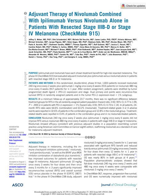 PDF Adjuvant Therapy Of Nivolumab Combined With Ipilimumab Versus