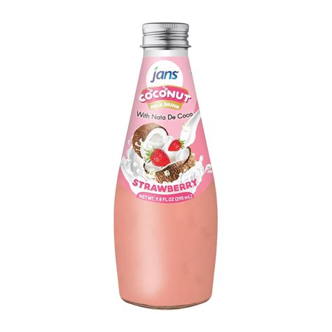 Jans Coconut Milk Drink With Nata De Coco Original Oz Strawberry