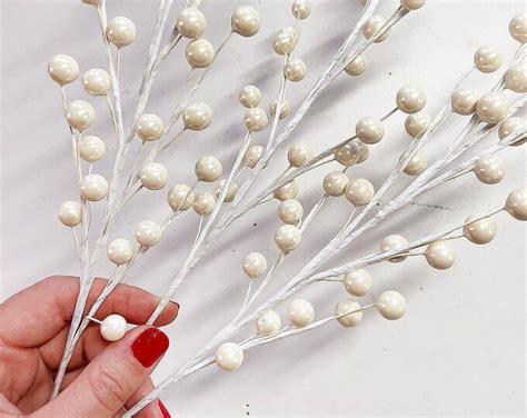 Christmas Picks And Sprays White Berry Picks White Christmas Decor