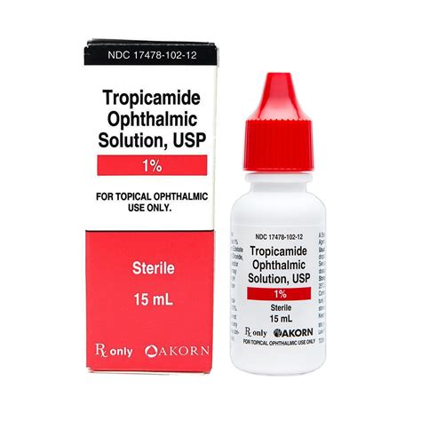 Akorn Tropicamide Ophthalmic Solution Dropper Bottle