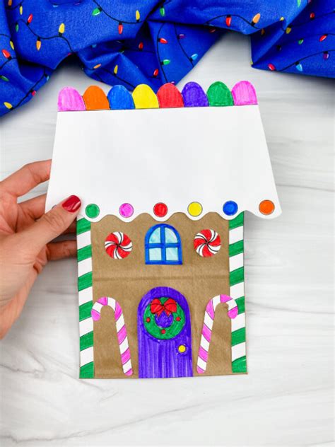 Gingerbread House Paper Bag Craft Free Template