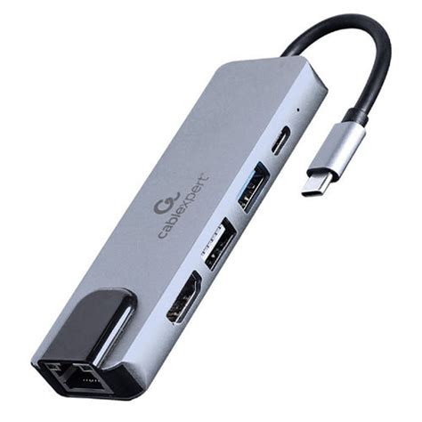 Cablexpert USB C Docking Station με HDMI 4K PD Ethernet Γκρι A CM