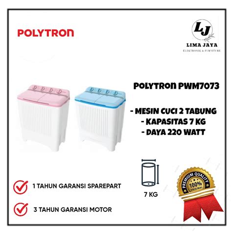 Jual Mesin Cuci Tabung Polytron Pwm Mesin Cuci Dua Tabung Kg